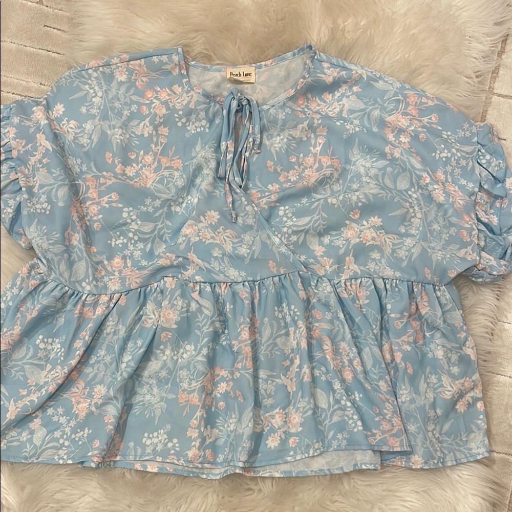 Floral Blue Top by